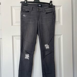 Paige Distressed Gray Jeans Size 27